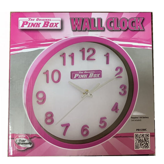 The Original Pink Box PB12WC Wall Clock, Pink