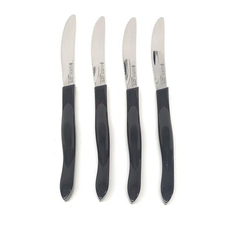 Cutco 1864C Stainless Steel 4 Table Knives With Storage Tray, Classic Dark Brown