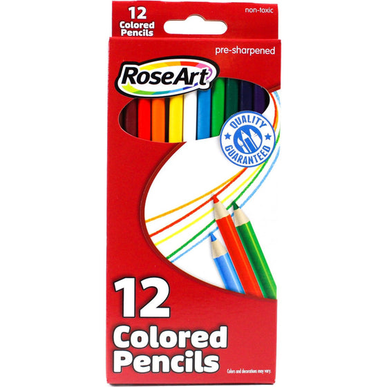 Rose Art DFB59 Roseart Color Pencils 12-Count Colors Packaging May Vary, Assorted