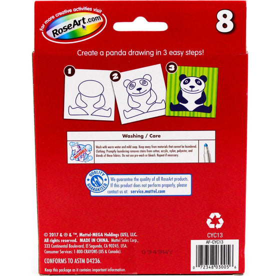 Roseart CYC13-00 Bold Washable Broadline Markers 8-Piece Packaging May Vary, Assorted