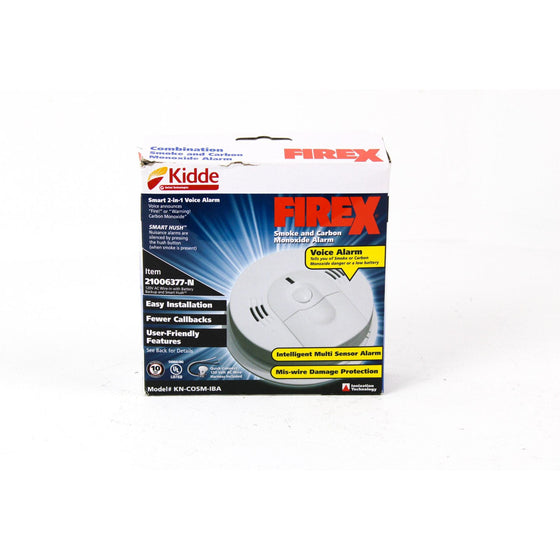 Kidde 21006377-N Kn-Cosm-Iba Smoke And Co Combination Alarm With 2 Aa Alkaline Battery Backup 120 Volt Ac