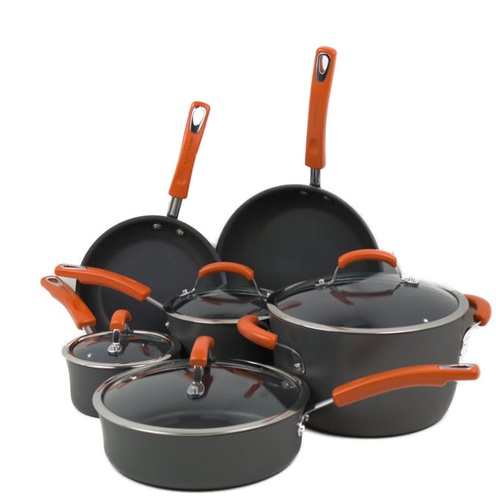 Brights Hard-Anodized Aluminum Nonstick Cookware Set With Glass Lids, –  ivaluemart