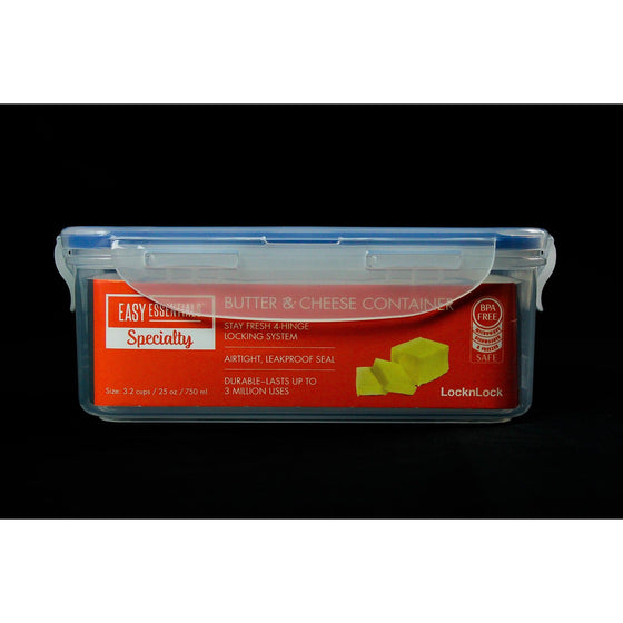 Lock & Lock HPL956 Ll7 Butter & Cheese Container, Clear