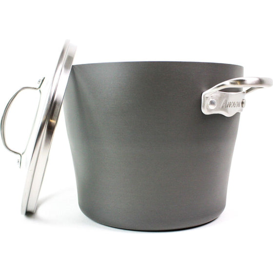 Anolon 81167 Allure Hard Anodized Nonstick Cookware Pots And Pans Set, 12 Piece,, Dark Gray