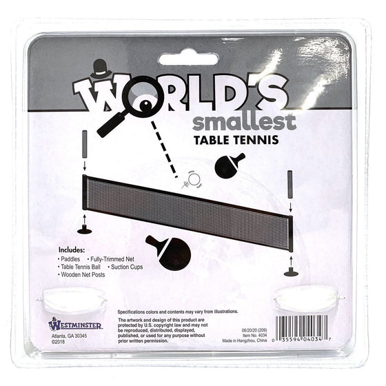 Westminster 120123 World's Smallest Table Tennis Set, Multi-Colored