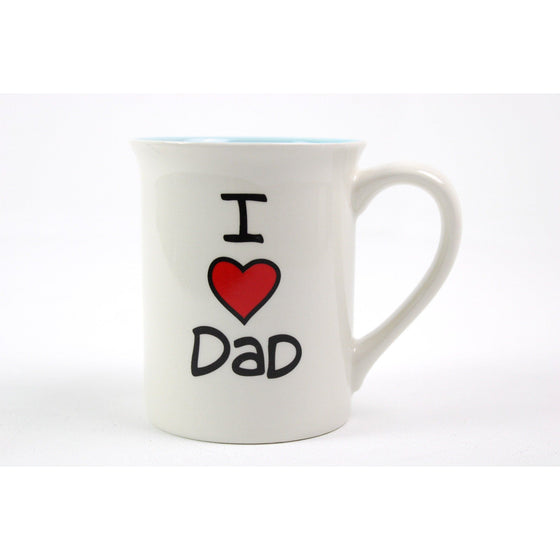 Enesco 4026594 Our Name Is Mud, I Heart Dadstoneware Mug, 16 Oz., Multi-Colored