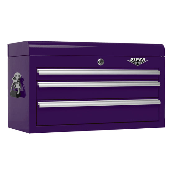 Viper Tool Storage V218MCPU 18-Inch 2-Drawer 18G Steel Mini Storage Chest W/ Lid Compartment,, Purple