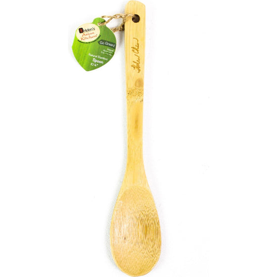 Helen's Asian Kitchen 97053 Kitchen Spoon Cooking Utensil, 10-Inch,, Natural Bamboo