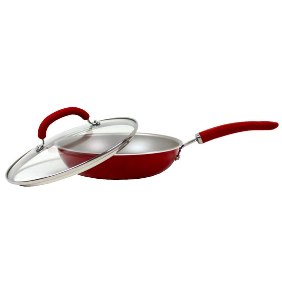 Rachael Ray 12147 Create Delicious Nonstick Cookware Pots And Pans Set, 13 Piece,, Red Shimmer