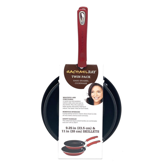 Rachael Ray 11649 Twin Piece 9.25" And 11" Skillets Red, Red Gradient