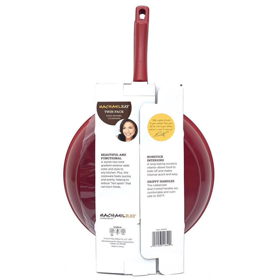 Rachael Ray 11649 Twin Piece 9.25" And 11" Skillets Red, Red Gradient