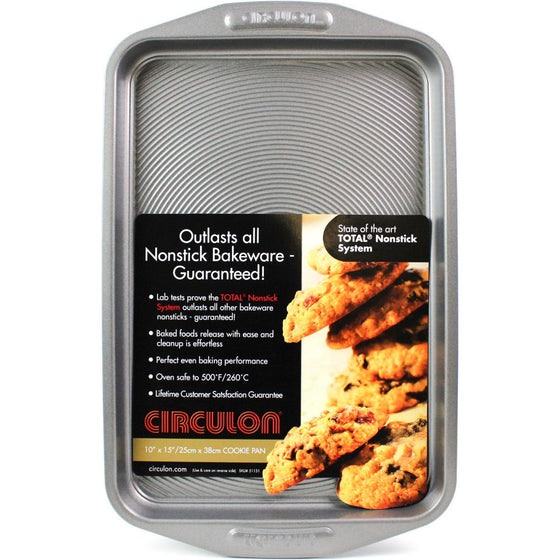 Circulon 51131 Total Bakeware Nonstick Cookie Baking Sheet, 10 Inch X 15 Inch,, Dark Gray