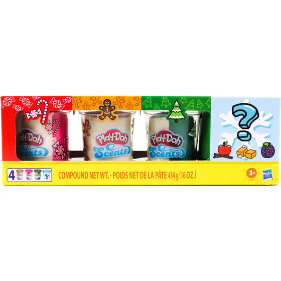 Pd E98370920 Holiday Mystery Scented 4 Piece Play-Doh, Multi-Colored