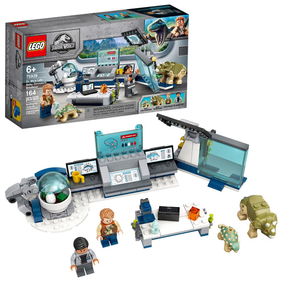 LEGO® 75939 Jurassic World Dr. Wu's Lab: Baby Dinosaurs Breakout Fun Dinosaur Toy Building Kit, Featuring Owen Grady, Plus Baby Triceratops And Ankylosaurus Toy Dinosaur Figures, New 2020  164 Pieces, Multi-Colored