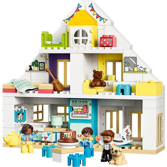 LEGO® DUPLO 10929 Town Modular Playhouse Dollhouse With Furniture And A Family, Great Educational Toy For Toddlers, 129 Pieces, Multi-Colored