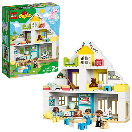 LEGO® DUPLO 10929 Town Modular Playhouse Dollhouse With Furniture And A Family, Great Educational Toy For Toddlers, 129 Pieces, Multi-Colored