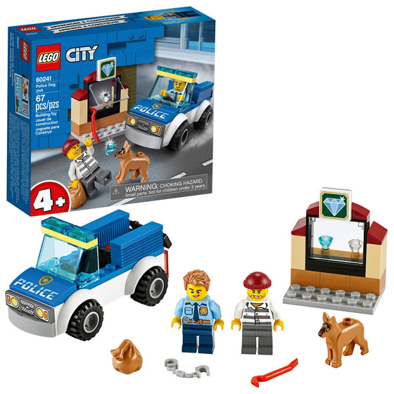 LEGO® 60241 City Police Dog Unit Police Toy, Cool Building Set For Kids, New 2020  67 Pieces, Multi-Colored