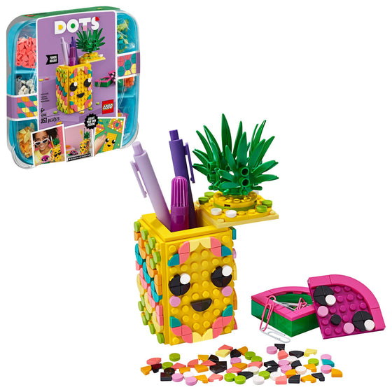 LEGO® 41906 Dots Pineapple Pencil Holder Diy Craft Decorations Kit, A Fun Craft Kit For Kids Who Like Arts And Crafts Projects, That Also Makes A Great Holiday Or Birthday Gift, New 2020 351 Pieces, Multi-Colored