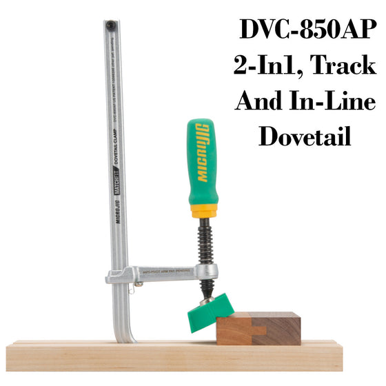 MICROJIG Matchfit DVC-850AP 2-In1, Track And In-Line Dovetail Clamp, 2-Pack, Green
