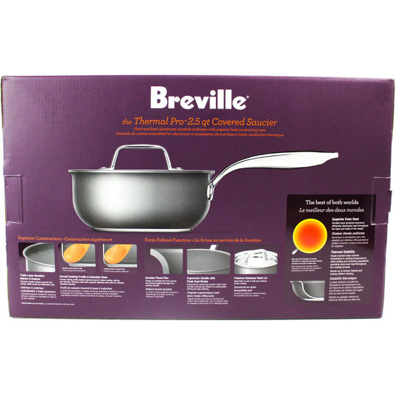 Breville 84482 2.5 Quart Covered Saucier, Gray