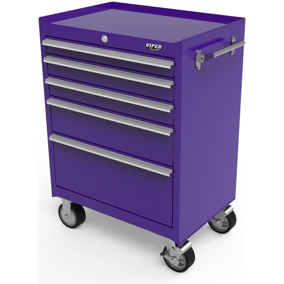 Viper Tool Storage V2605PUR Viper Storage 26" 5 Drawer Rolling Cabinet, Purple