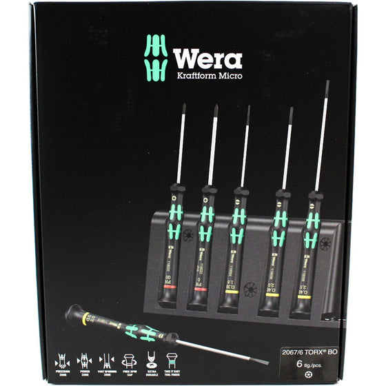 Wera 05118154001 2067/6 Torx Bo Rack Screwdriver Set, Multi