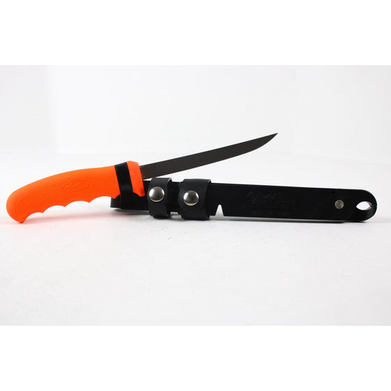 Cutco 5721 Fisherman's Solution 6 In - 9 In Adjustable Straight Edge Blade Includes Sheath With Built-In Notched Line Cutter And Sharpening Stone