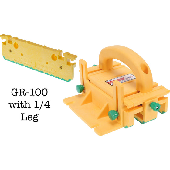 MICROJIG GRR-RIPPER GR-100+GRP-5 Grr-Ripper 3D Pushblock & 1/4" Leg Bundle, Yellow