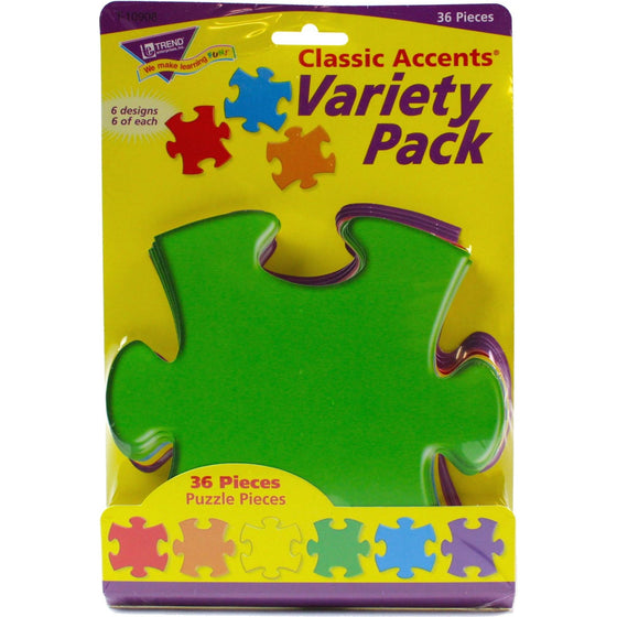 Trend TEPT10906 Accents Puzzle Pieces 36 Count, Assorted