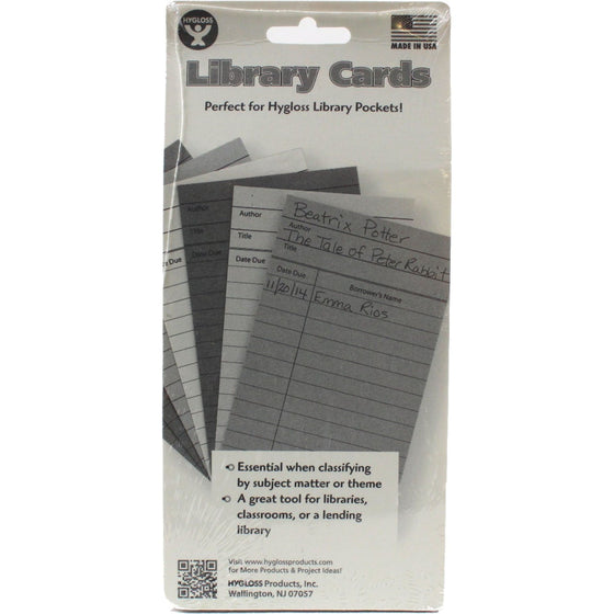 Hygloss Products HYX61435 Cards Library 3X5 50 Count, White