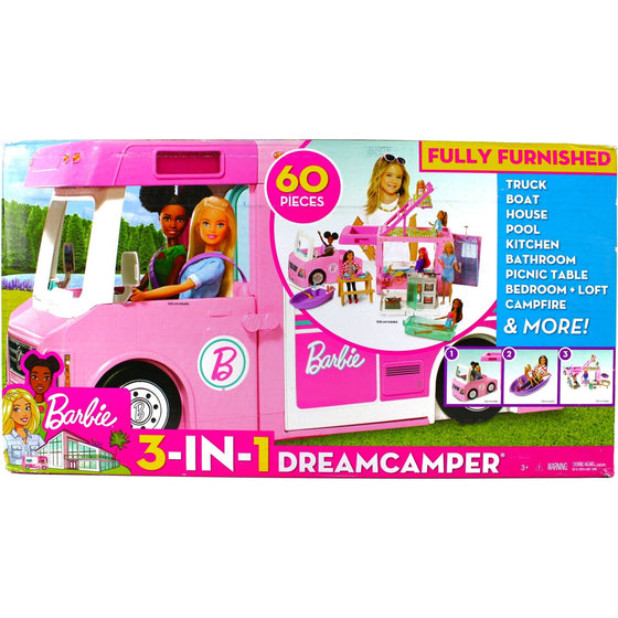 Mattel GHL93 3 In 1 Barbie Estate Dream Camper, Pink