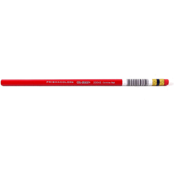 Prismacolor SAN20045 Pencil Colored Pencil With Eraser 12-Piece, Red