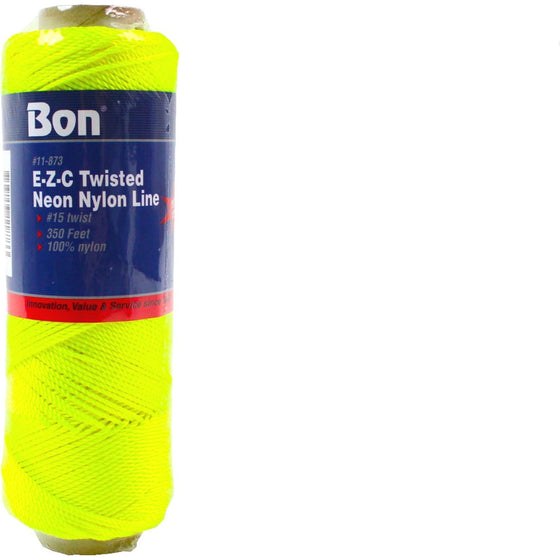 Bon Tool 11-873 E-Z-C Line Nylon #15 Twist 350 Foot Neon Yellow, Yellow