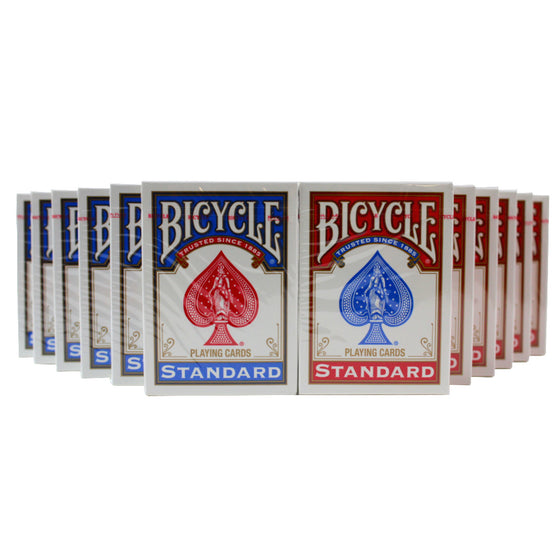 Bicycle 10015464 Bicycle Standard Poker Playing Cards, 12-Pack, 6 Red And 6 Blue