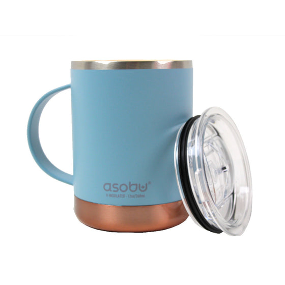 Asobu SM30 Utlimate Insulated Mug, Stainless Steel With Ceramic Inner-Coating, Baby Blue