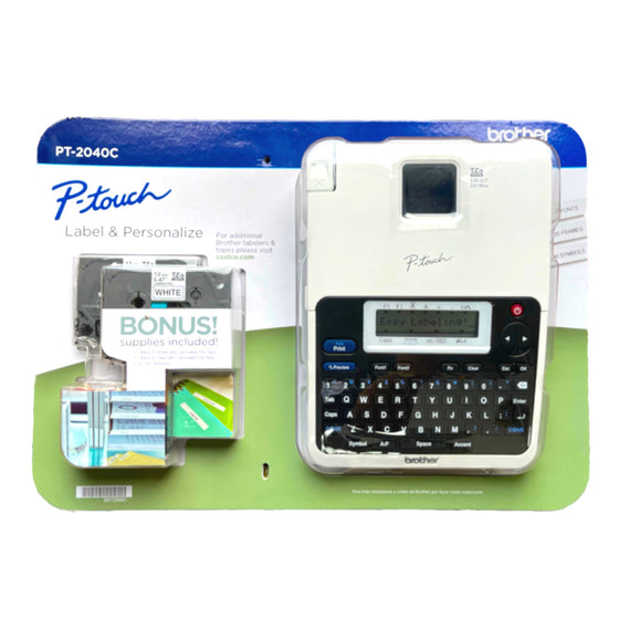Brother 1332174 Brother P-Touch Label Maker Pt-2040C With Additional Two Tapes (Tze-131, Tze-231), Off-White