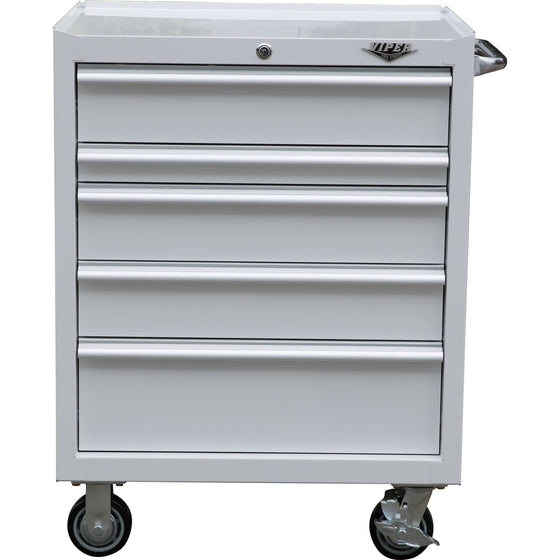 Viper Tool Storage V300541WHR 30-Inch 5-Drawer 18G Steel Rolling Cabinet, White, White