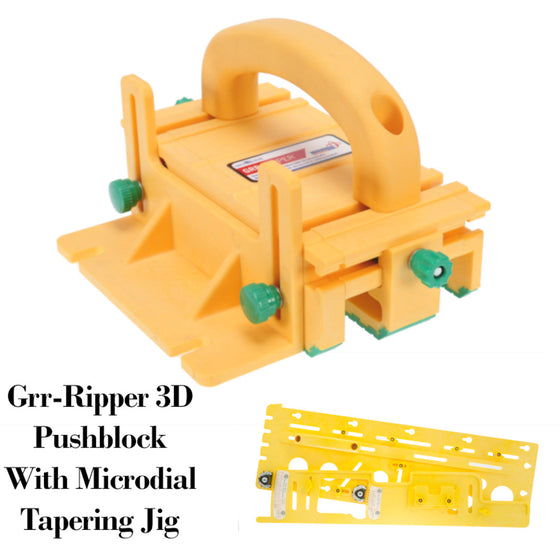 MICROJIG GRR-RIPPER GR-100+TJ-5000 Pushblock & Microdial Tapering Jig Bundle