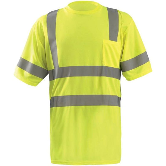 Occunomix LUX-SSETP3B-YXL T-Shirt, Classic Wicking Birdseye, Class 3, Yellow, Xl, Yellow (High Visibility)