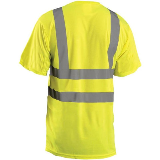 Occunomix LUX-SSETP3-YL T-Shirt, Classic Wicking, Class 3, Yellow, L, Yellow (High Visibility)