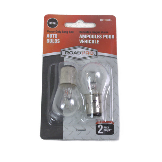 Roadpro RP-1157LL 1157 Long Life Turn/Stop/Tail Lights, Clear