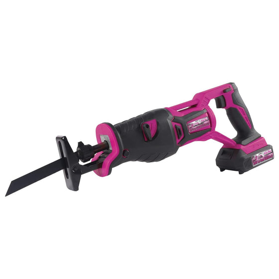 The Original Pink Box PB20VREC_2AH_CHRGR 20-Volt Lithium-Ion Reciprocating Saw With 2Ah Battery And Charger