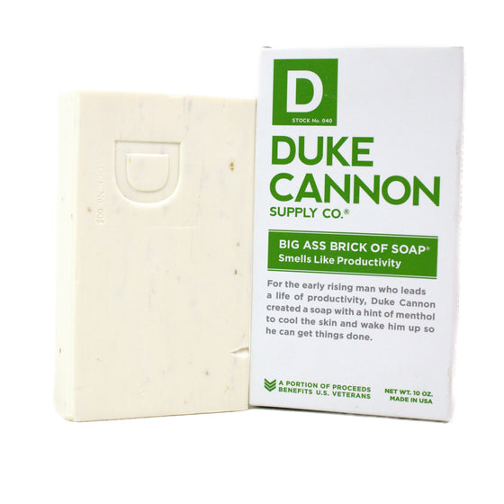 Duke Cannon Supply Co. 01WHITE1 Duke Cannon Men’S Big American Brick Bar Soap - Smells Like Productivity, White, Cool Mint & Peppermint Oil, 10 Ounce