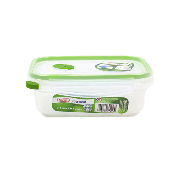 Sterilite 0311 Ultra Seal 3.1-Cup Rectangle See-Through Lid And Bases With New Leaf Accents