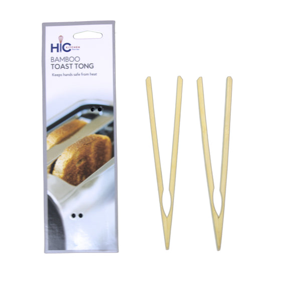 Hic Kitchen 43211 Bamboo Toast Tong 6.75", 2-Pack