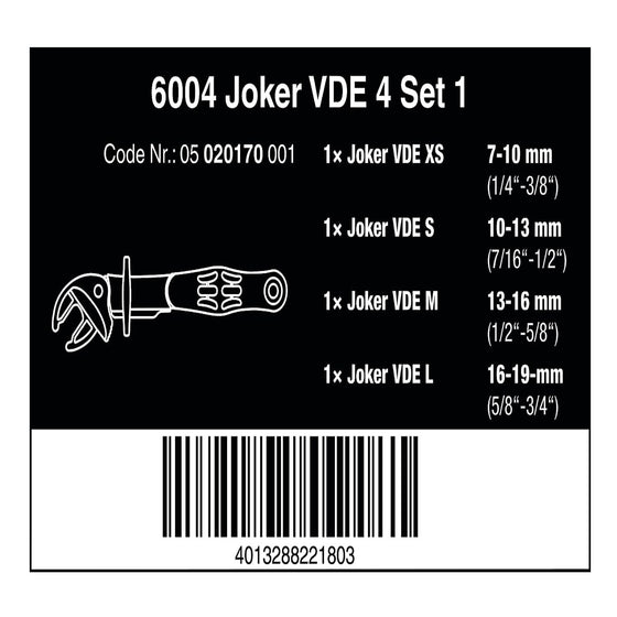Wera 5020170001 6004 Joker Vde 4 Set 1, Multi