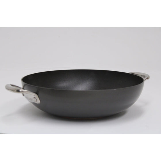 Anolon 82945 Nouvelle Copper Hard Anodized Nonstick Wok/Stir Fry Pan/Wok Pan With Lid - 12 Inch,, Dark Gray