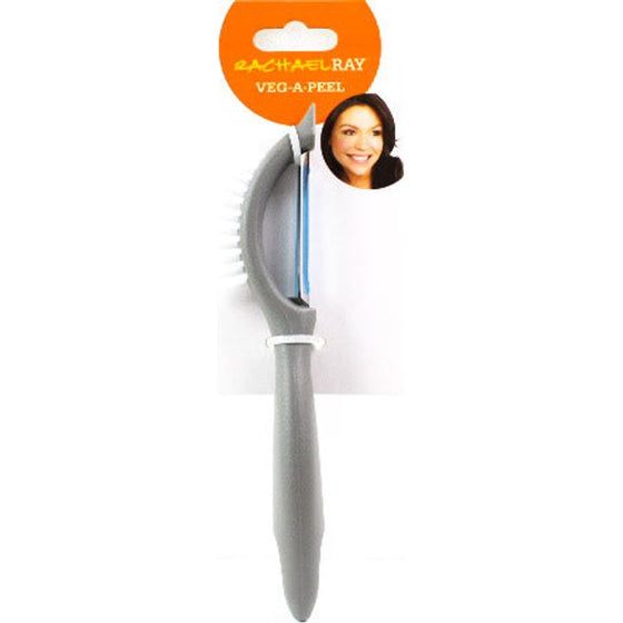 Rachael Ray 46884 Kitchen Tools And Gadgets Vegetable / Fruit Peeler With Brush - 3-In-1 ,, Sea Salt Gray