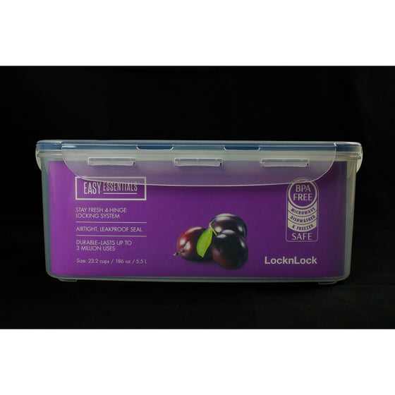 Lock & Lock HPL836 Locknlock Easy Essentials 5.5 L Container, Clear