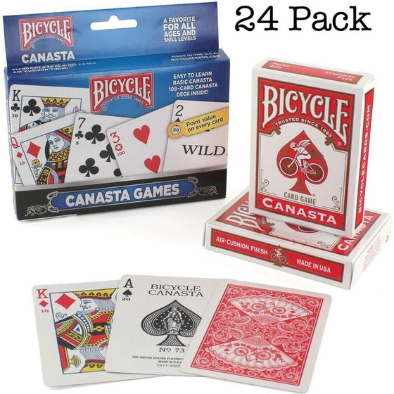 Bicycle 1023140 Canasta Card Game 24 Piece, 24-Pack, Original Version